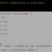 Python 3 Programming Tutorial LetterToGradePoints Py