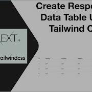 Create Responsive Data Table Using Tailwind CSS Tailwind Table NextJS Tutorial