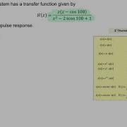 Example Impulse Response From Transfer Function Using Z Transform Table