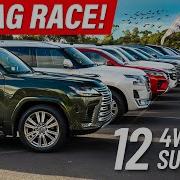 12 SUV Drag Race Patrol V LandCruiser V Lexus LX V Everest V Defender V MU X V Fortuner V Pajero