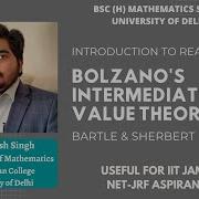 BOLZANO S INTERMEDIATE VALUE THEOREM REAL ANALYSIS BARTLE SHERBERT