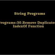 Java Programs 30 Remove Duplicates Using IndexOf Function