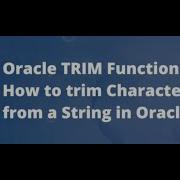 SQL TRIM Function
