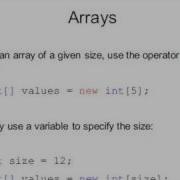 Java Programming 18 Arrays