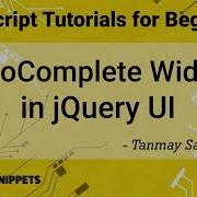 Autocomplete Widget In JQuery UI