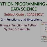 Python Programming Function Introduction Unit 2 Definition Simple Example