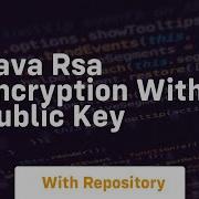 Java Rsa Encryption With Public Key