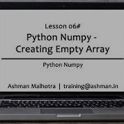 Python Numpy 06 Creating Empty Array