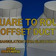 Square To Round Offset Duct Triangulation Galing Sa Elevation View