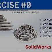 Коническая пружина Элемент спирали и спирали SolidWorks для начинающих Серия упражнений