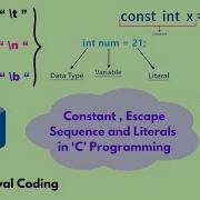 Constants Escape Sequence Literals In C Programming Learn C Programming Education Coding Yt