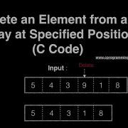 Delete An Element From An Array At Specified Position C Code