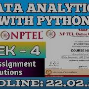 DATA ANALYTICS WITH PYTHON WEEK 4 ASSIGNMENT 4 SOLUTION NPTEL SWAYAM JAN JUL 2023