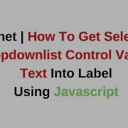 Asp Net Dropdownlist Get Selected Value Text Using Javascript Clientscript