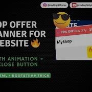 Create A Stylish Offer Banner With Close Button HTML CSS Bootstrap 5 Tutorial