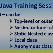 2023 Java Training Session 40 Nested Or Inner Class Static Nested Class Local Class Anonymous Class