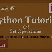 Set Operations Union Intersection Difference Subset Superset Python Tutorial 47