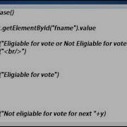 ELIGIBLE VOTE OR NOT USING JAVA SCRIPT IN THE WEBPAGE