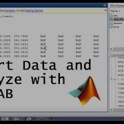 Import Data And Analyze With MATLAB