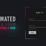 Animated Login Form Using Html CSS