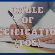 WHAT IS A TABLE OF SPECIFICATIONS TOS EDUCATION