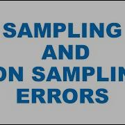 Sampling And Non Sampling Errors