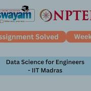 Data Science For Engineers Week 7 NPTEL Answers 2026 MY SWAYAM Nptel Nptel2026 Myswayam