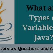 What Are The Types Of Variables In Java Java Interview Question And Answer