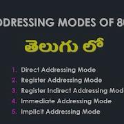 Addressing Modes 8085 In Telugu