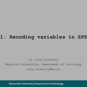 Recoding Variables In SPSS