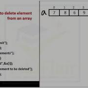 Program For Deleting Element From Array In C