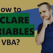 How To Declare Variables In VBA