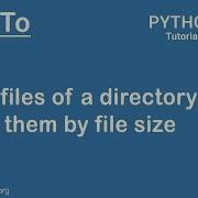List Files Of A Directory And Sort The Files By File Size In Python