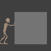 Polished Pass Of Character Pushing A Heavy Object