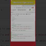 11 Identity Operators Is Is Not Operators Python Coding