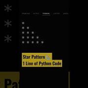 Star Pyramid Pattern Using One Line Python Code Shorts Coding Programming