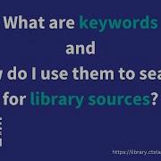Using Keywords To Search Library Databases