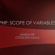 PHP Scope Of Variables