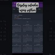 Calendar Using Python Print Programcode Program Coding Code Python Calendar Easycoding
