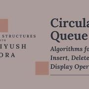 Chapter 3 3 2 2 Algorithms To Insert Delete And Display In Circular Queue In DS Learn In Hindi