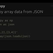 Load Numpy Array Data From JSON