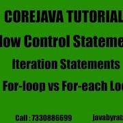 Core Java Flow Control Statements Video 5 For Loop Vs For Each Loop By Ratan Sir