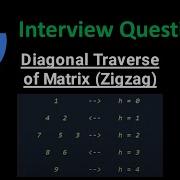 Diagonal Traverse Of Matrix Zigzag BFS Python