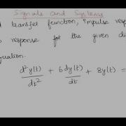 Find The Transfer Function Impulse Response And Step Response For A Given Differential Equation