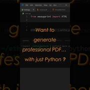 Generate PDF With Python Python Pythonlibraries Weasyprint Pdf