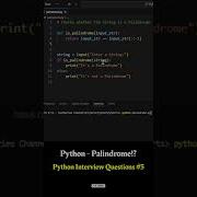 Python For Beginners Python In Telugu Python Interview Questions Palindrome Check In Python