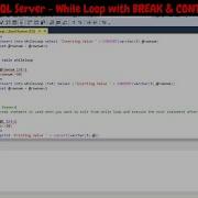 SQL Server While Loop With BREAK And CONTINUE Keywords