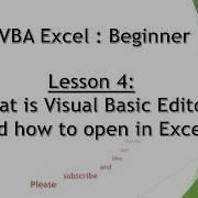 Excel VBA Lesson 4 What Is Visual Basic Editor And How To Open In Excel
