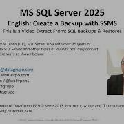 MS SQL Server Shorts English Create A Backup With SSMS