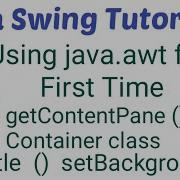 Javaswing Tutorial3 Container Class GetContentPane Method In Swing